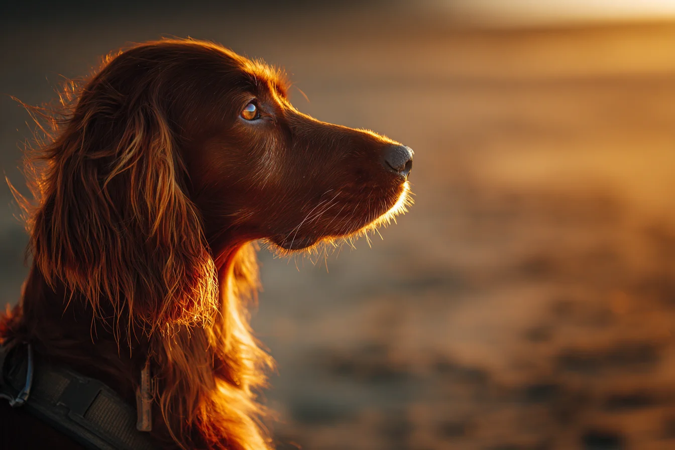Dog portrait in golden hour light South Shore Massachusetts